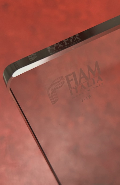 Vintage Glass Magazine Rack Fiam Italia