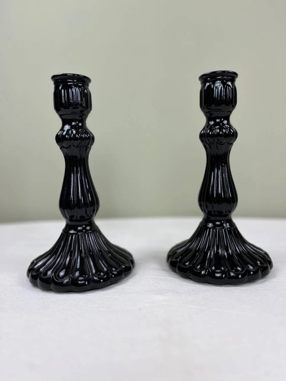 Par de portavelas de opalina negra – Barok (photo 8 of 8)