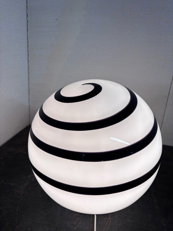 Vintage 'Zebra' Swirl Table Lamp Large Sphere Ø 30 cm – Wofi Leuchten, Glass (photo 4 of 11)