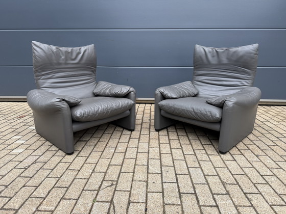 Image 1 of 2x Cassina Maralunga 1z origineel Anthraciet grijs Topstaat!