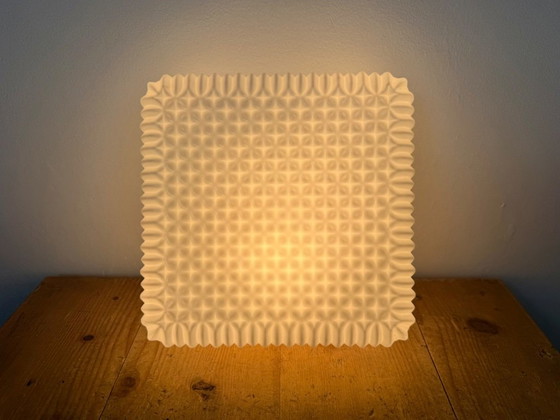 Applique ou plafonnier vintage en verre opalin, années 1970, Blanc (photo 12 sur 14)