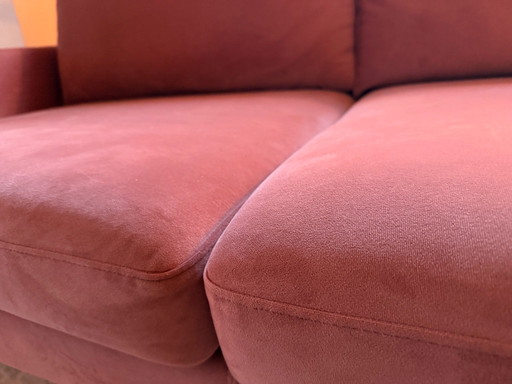 Old pink velvet 2-seater sofa (Ashta) from Sofacompany