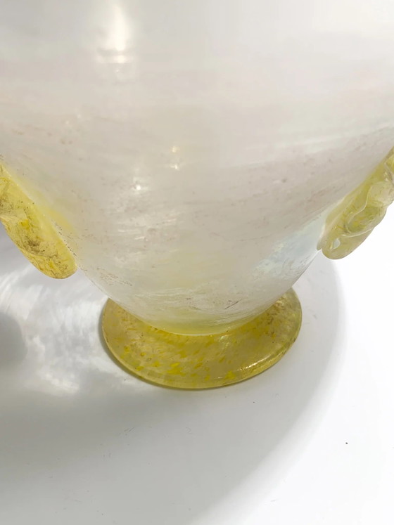 Vaso in Vetro Murano Scavo Giallo Iridiscente, Anni '40 – Vasi (photo 5 of 10)
