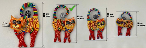 Image 1 of Cat figurine for the wall. Handcrafted by the artist.