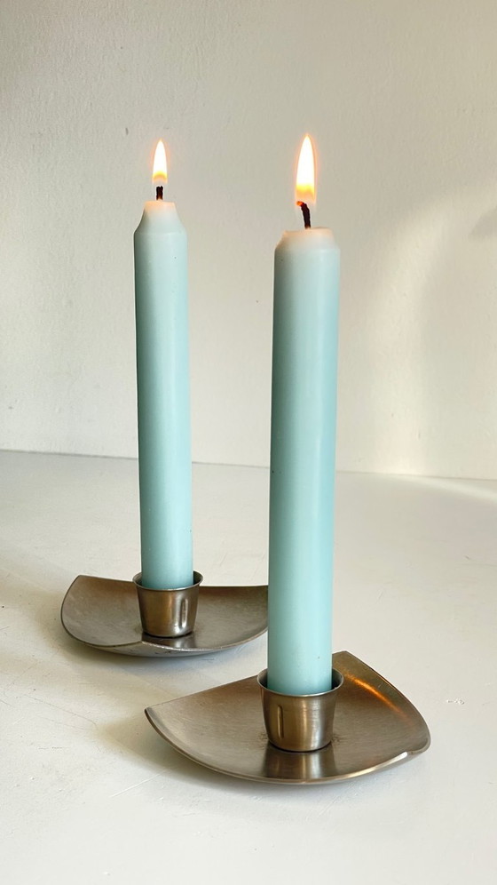 Image 1 of BOUGEOIRS Géométriques Métal Brossé VINTAGE