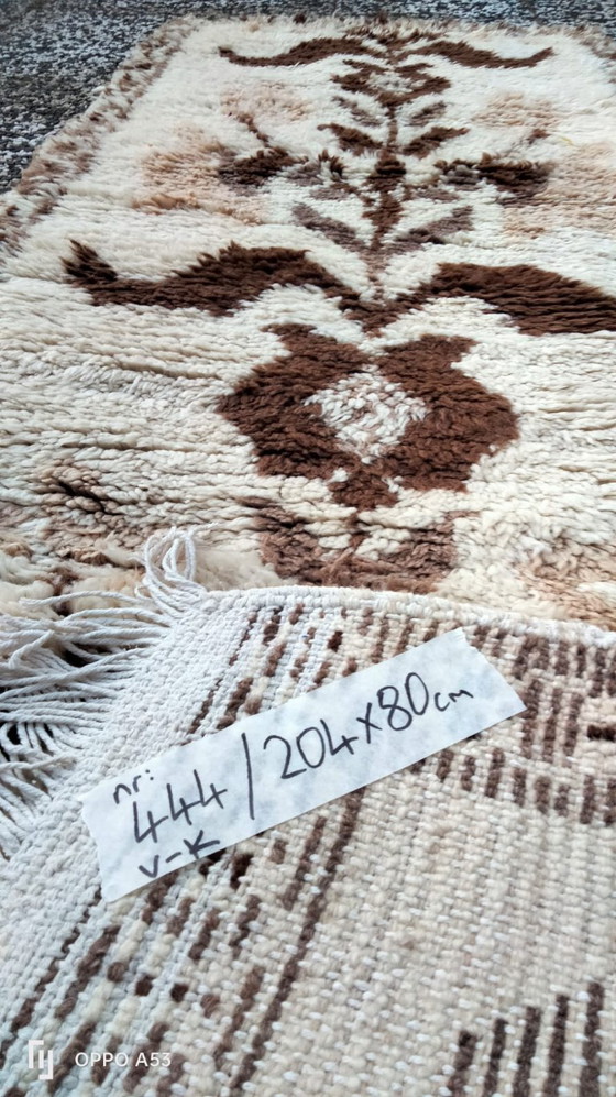 Image 1 of Handgeknoopt Berber kleed wol 204x80cm