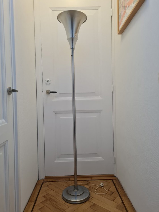 Image 1 of Art Deco vloerlamp, nikkelchroom, jaren 30
