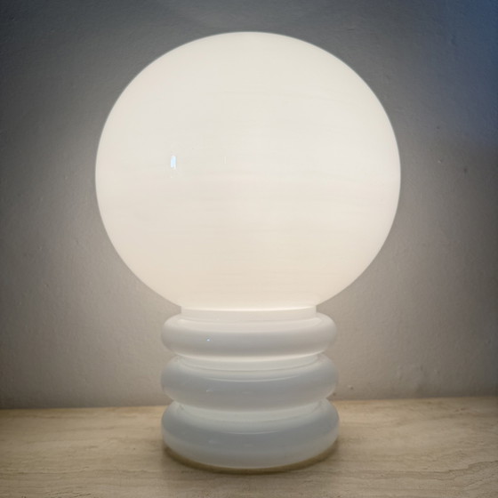 Image 1 of Lámpara de mesa de cristal lechoso Limburg Glashütte, década de 1970