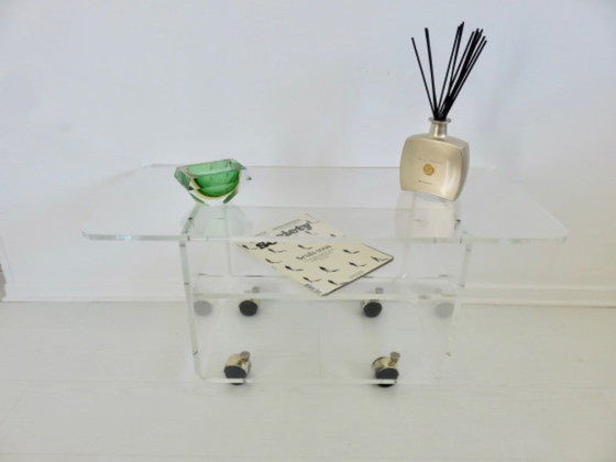 Image 1 of Large plexiglass table by David Lange for "Les Invisibles du Marais", 80s