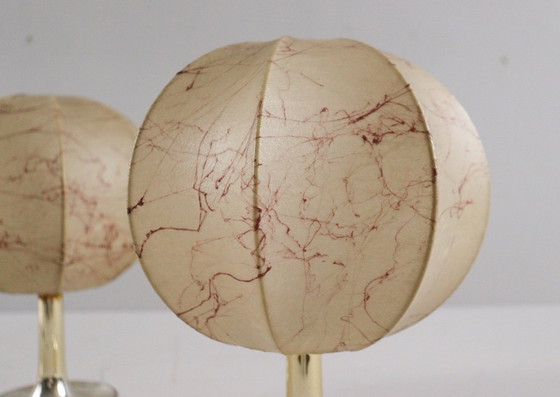 Image 1 of Lampes de table Cocoon de style Mid-Century par Goldkant, conçues par Friedel Wauer, Allemagne, années 1960