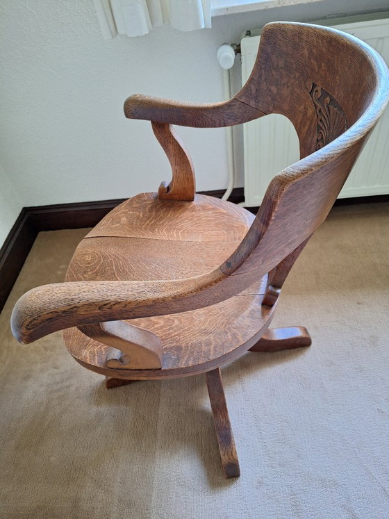 Antiker Bürostuhl – Drehstühle, Wood, Iron (photo 6 of 6)