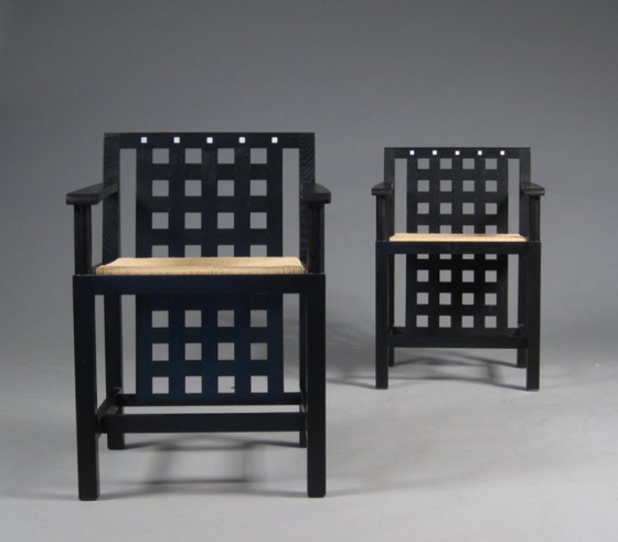 2 Stoelen, Reproductie, Candida Cottage Chair, Charles Rennie Mackintosh, Nieuw – Fauteuils, Wood, Textile (photo 4 of 5)