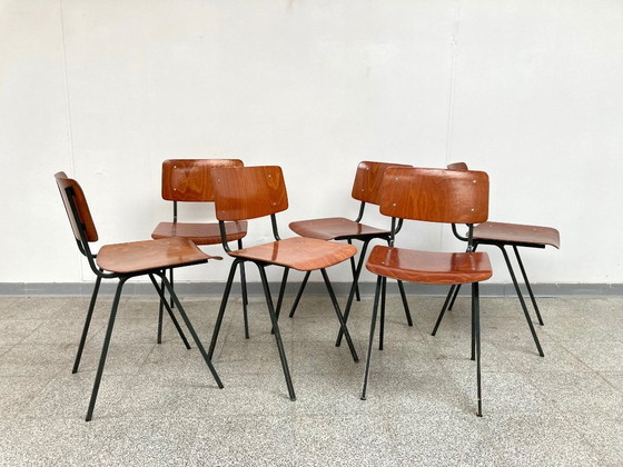 Image 1 of Set van 4 vintage F6 Eromes Marko Holland eetkamerstoelen