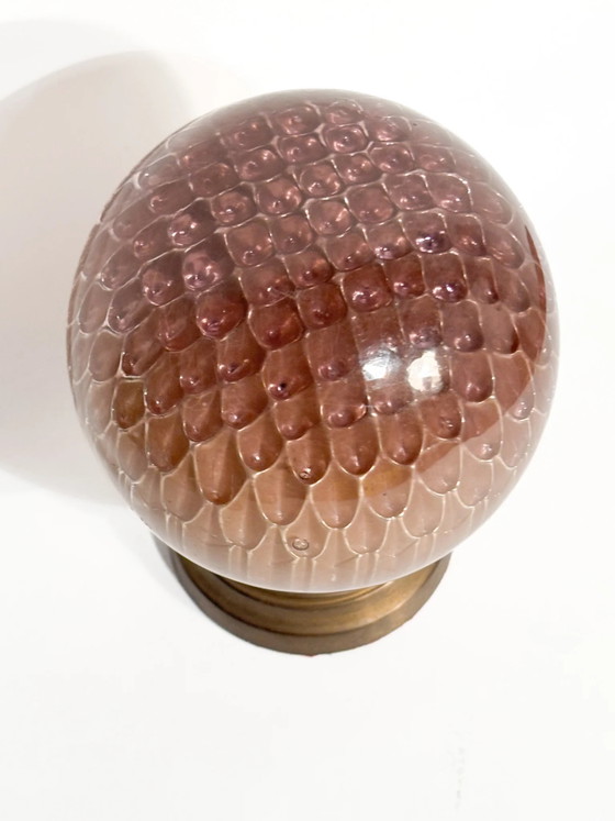 Sphère d'escalier en cristal de Bohême du XIXe siècle avec base en laiton – Objets déco, Brass (photo 7 of 11)