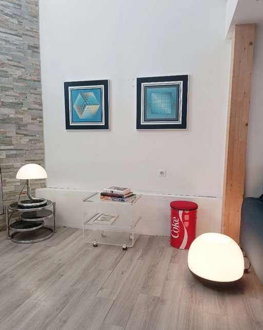 Sgabello a botte originale Coca Cola Italia anni '80