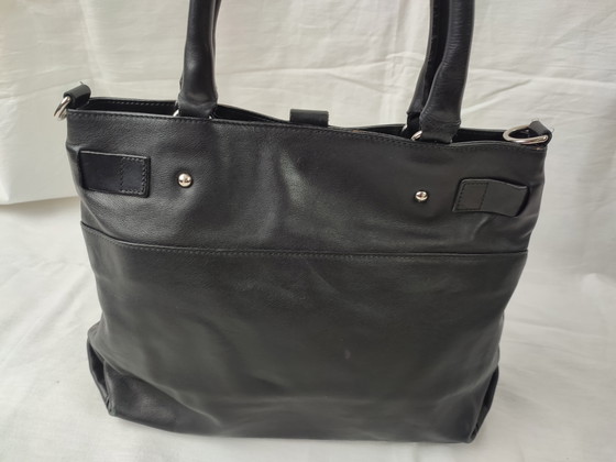 Furla Made In Italy Handbag Shoulder Bag Black Leather Timeless Beautiful (photo 10 of 15)