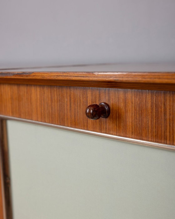 Image 1 of VINTAGE 1960S WOODEN SIDEBOARD WITH BAR COMPARTMENT, ITALIAN DESIGN