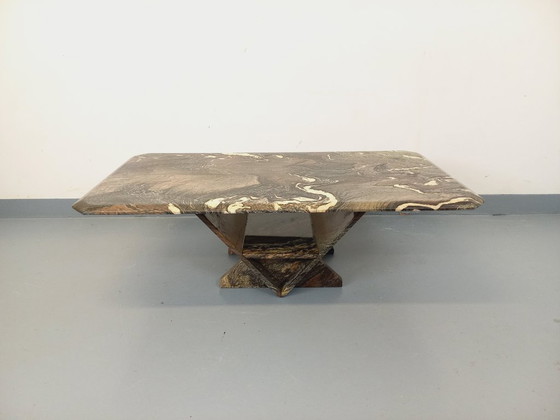 Image 1 of Vintage marmeren salontafel uit de jaren 70.
