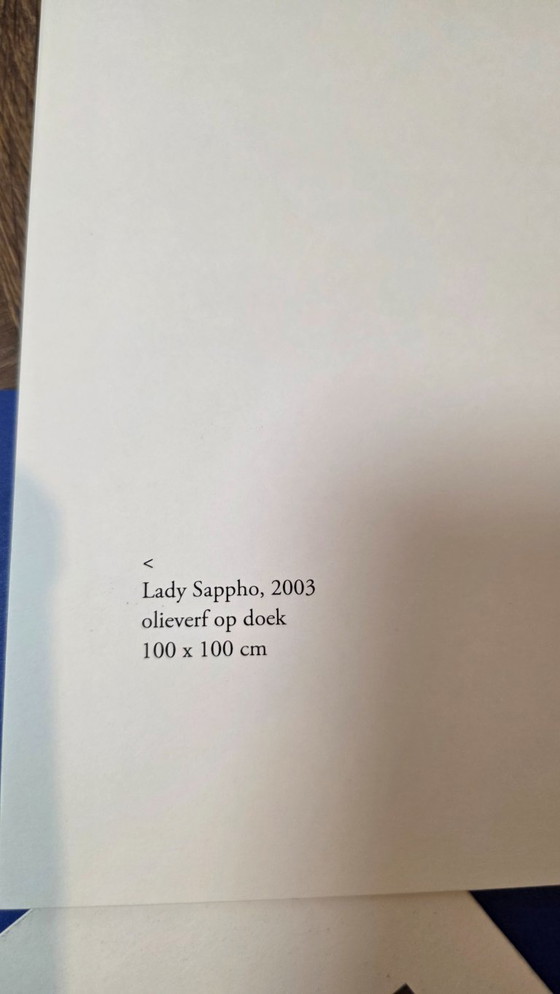 Image 1 of Oskar Lens "Lady Sappho" oil on canvas 2003 100x100cm