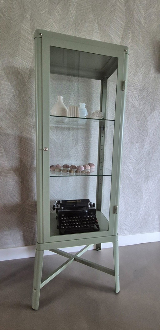 Ikea Fabrikor display cabinet gray-green 57x150cm