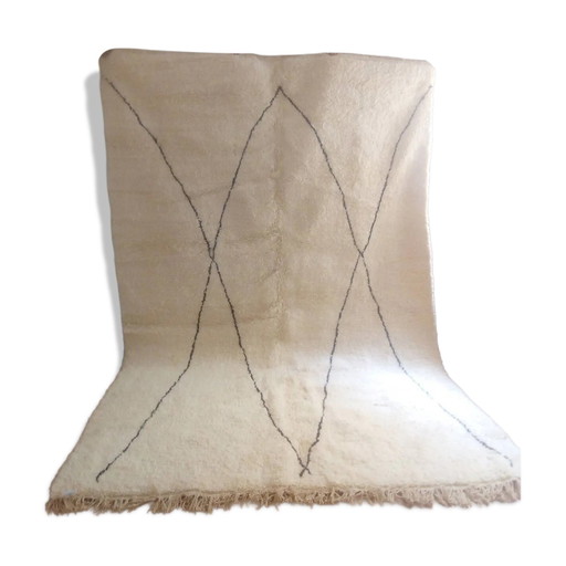 Handgewebter marokkanischer Beni Ouarain Teppich - Rautenmuster - Wolle - 316 x 205 cm
