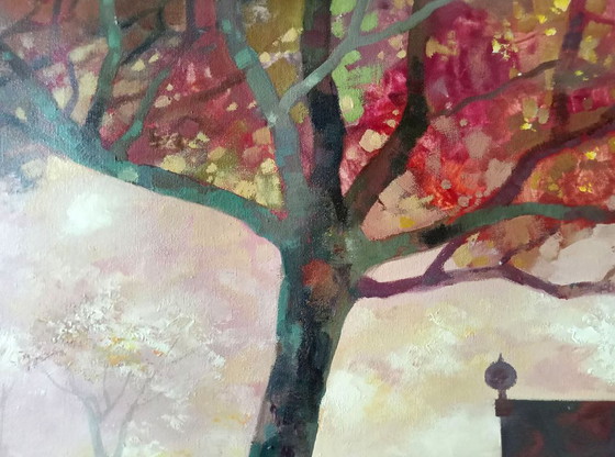 Dipinto a Olio Originale Espressionismo Astratto Paesaggio Giardino Autunnale – Dipinti e disegni, Canvas (photo 5 of 9)