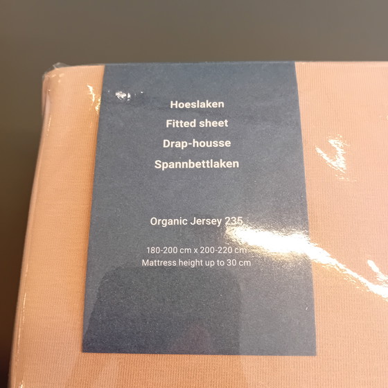 Image 1 of Jersey fitted sheet 235 blush 180x200/210