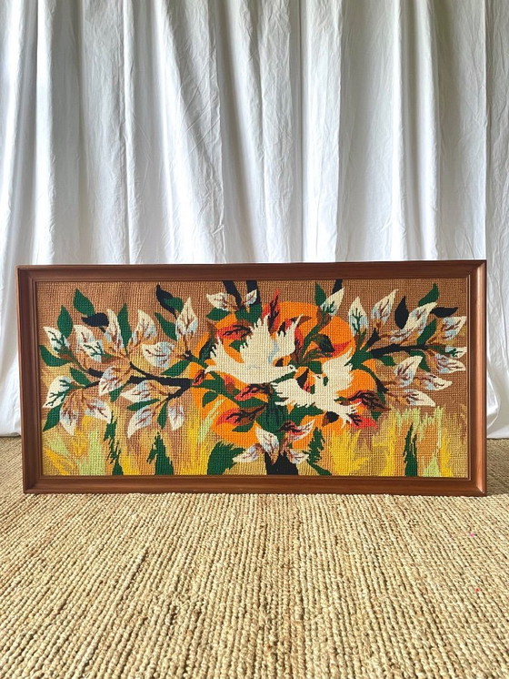 Image 1 of Tapiz modernista con marco, 1970