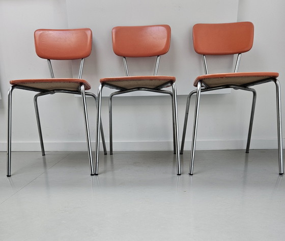 Image 1 of Sillas tubulares Brabantia, color naranja, años 70.