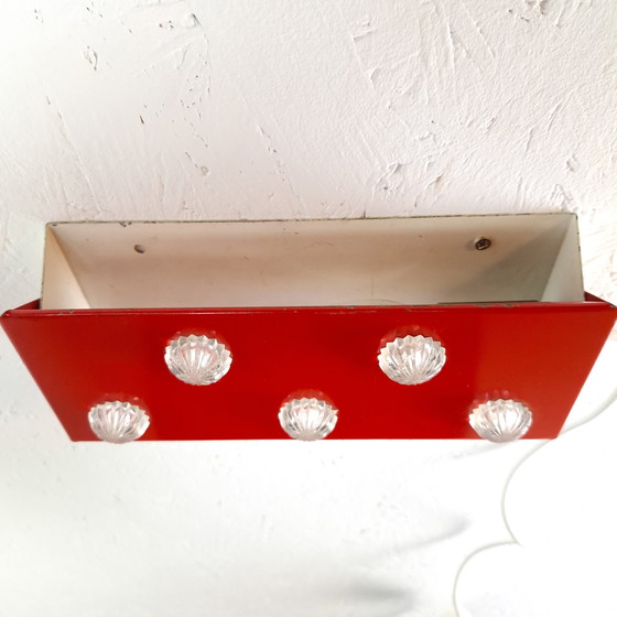 Image 1 of Vintage wall lamp bedside lamp orange/red - white Herda 1970s
