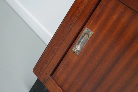 Image 1 of Vintage Nederlandse hardhouten winkel- / apothekers- of archiefkast, midden 20e eeuw