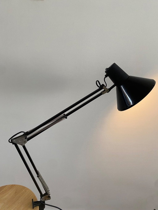 Vintage Zwarte Bureaulamp - Architectenlamp - jaren 60 - Industriele Retro Lamp