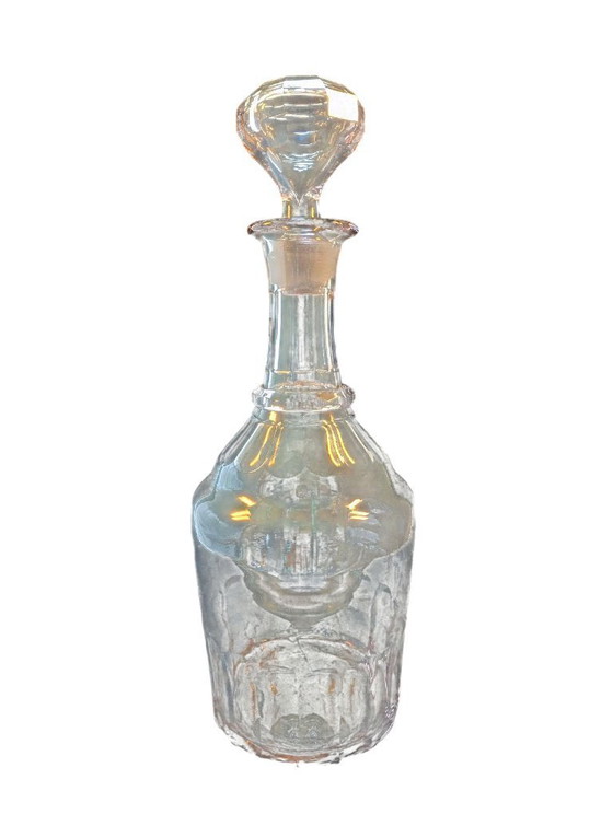 Image 1 of Decantador antiguo de cristal "con nervaduras planas" al estilo de Carlos X / Luis Felipe (circa 1830-1850)