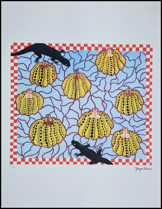 Image 1 of After Yayoi Kusama, Black Lizards , Lithograph, 1990s