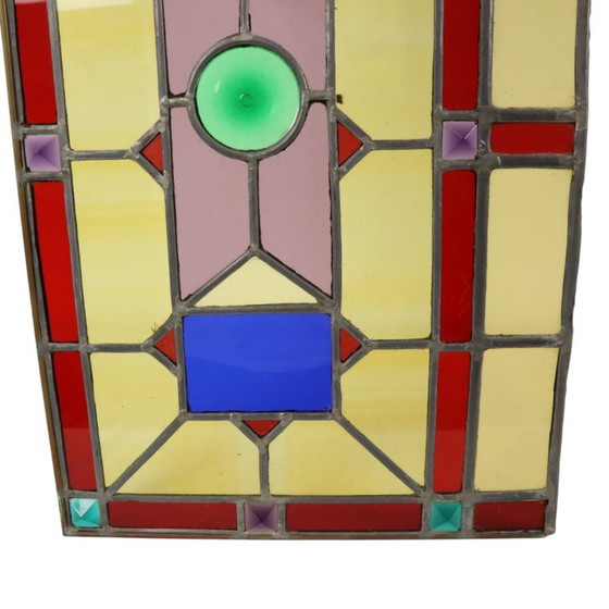 Groot Kleurrijk Glasraam Glas in Lood Medaillon – Decoratieve objecten (photo 13 of 20)