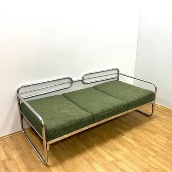 Image 1 of Bauhaus Chromen bank van Slezák, Tsjechoslowakije, jaren dertig