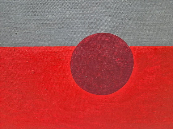 Image 1 of Olieverf op doek, gesigneerd en gedateerd 1971, van Pauli Vuorisalo (1944-2016), een Finse schilder.