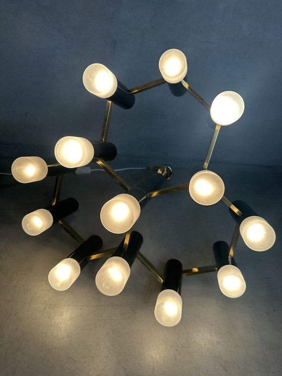 Image 1 of Lampadario vintage "esagonale" nero e oro - Boulanger