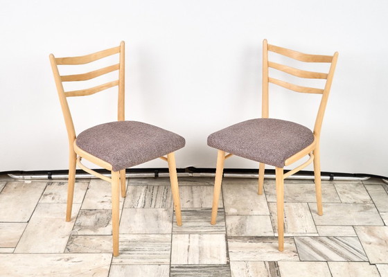 Image 1 of Set van 4 houten stoelen JITONA, jaren 60, Tsjechoslowakije