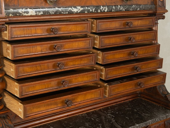 Mobile dentale antico, circa 1880-1900, Neorinascimento, Credenze, Legno, Marrone (foto 5 di 8)