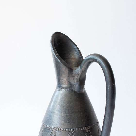 Image 1 of Vintage Handmade Black Pottery Vase from Bisalhaes, 1960's