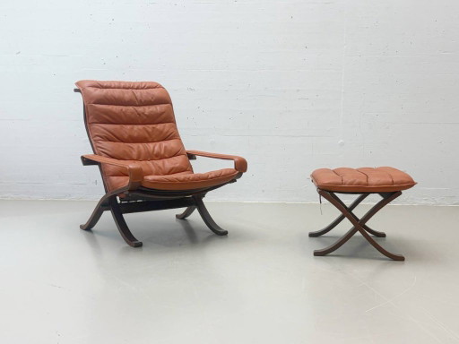 Ingmar Relling “Flex” lounge chair with footstool for Westnofa, Norway, 1960s
