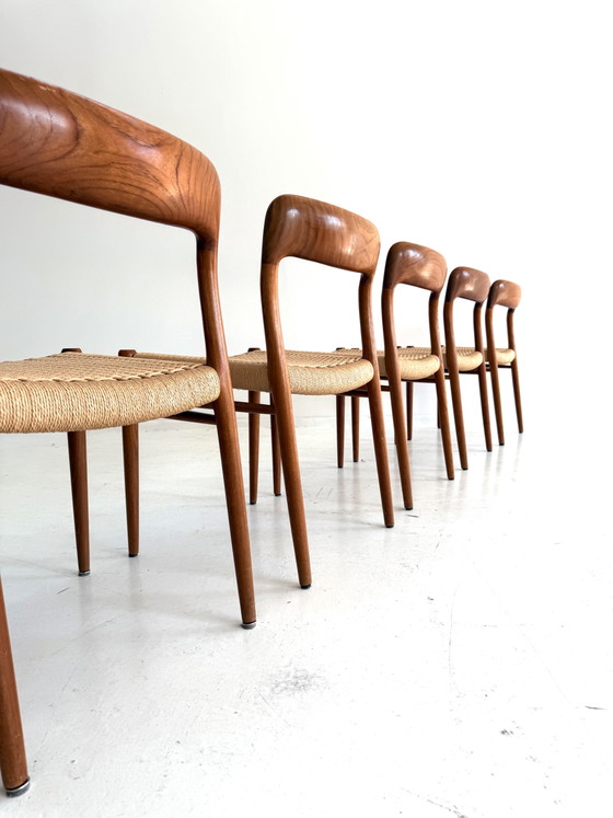 6x modèle vintage n° 75, Niels Otto Møller '60 – Chaises de salle à manger, Wood, Paper (photo 6 of 13)