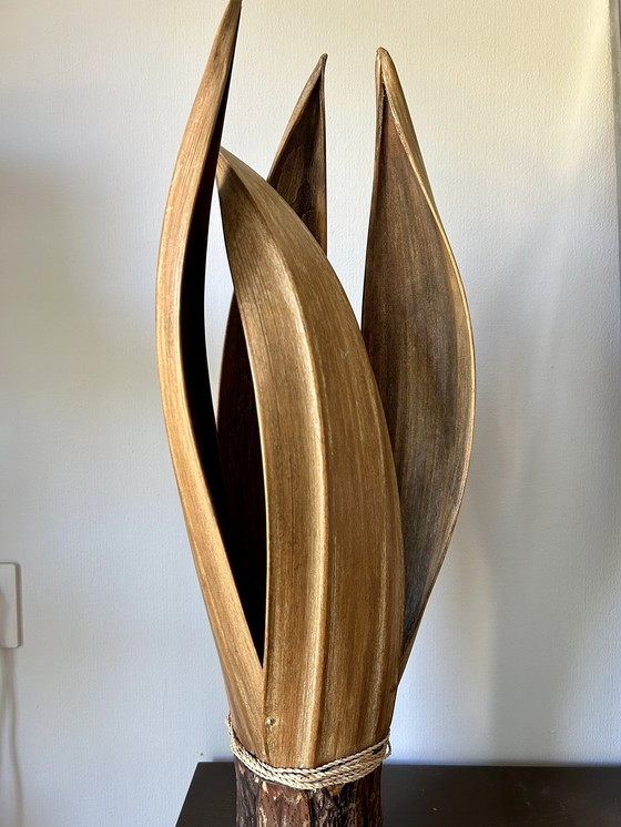 Image 1 of Lampada da tavolo vintage in foglia di banano