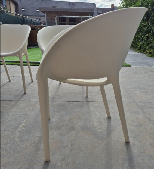 7x Driade Soft Egg stoelen – Philippe Starck – wit – made in Italy