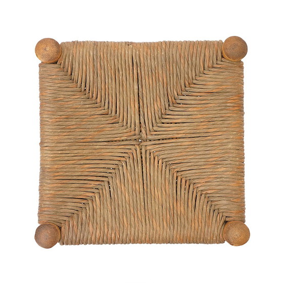 Image 1 of Par de taburetes de ratán y paja tejida, años 60