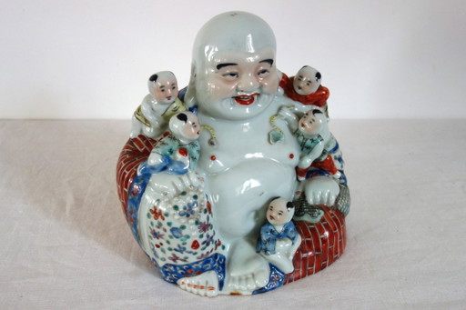 Lachende Buddha-Figur, chinesisches Porzellan, frühes 20. Jahrhundert – decoratieve objecten, Porcelain (photo 2 of 16)