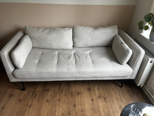 Canapé 2 places Harlow, marque : Made, couleur : beige avoine