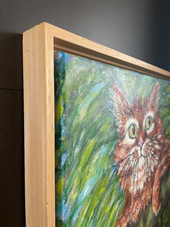 Image 1 of Orange Cat Painting by the Dutch artist Irene van Genderen-van de Wilt