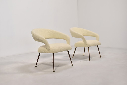 Paar DU 55 fauteuils van Gastone Rinaldi voor RIMA, Italië 1950